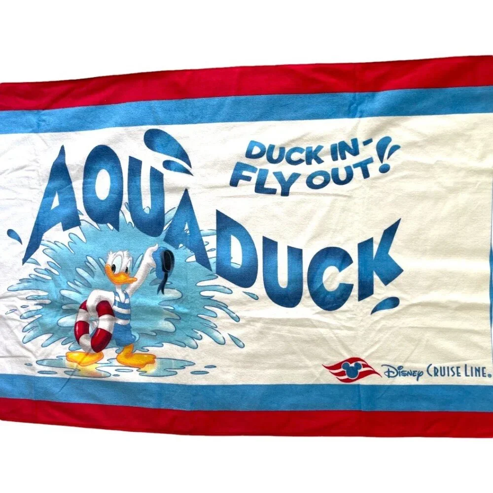 Disney Cruise Line Donald Duck Aquaduck Duck In Fly Out Beach Towel